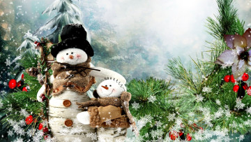 Картинка праздничные снеговики коллаж