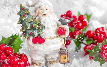 Картинка праздничные дед+мороз +санта+клаус ягоды санта игрушка