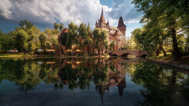 Обои картинки фото vajdahunyad castle, города, будапешт , венгрия, vajdahunyad, castle