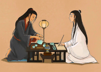 Картинка аниме mo+dao+zu+shi вэй усянь лань ванцзи чай письмо
