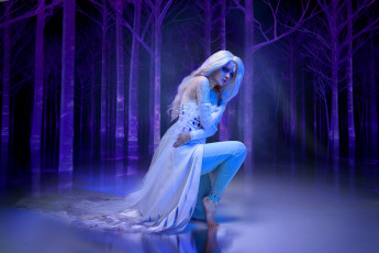 Картинка девушки kirdjava костюм образ платье лед лес