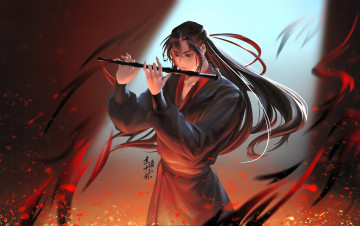 Картинка аниме mo+dao+zu+shi вэй усянь флейта искры
