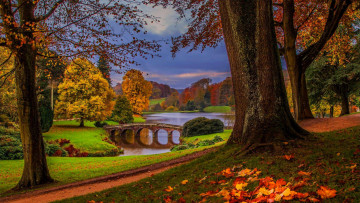 обоя stourhead garden, england, природа, парк, stourhead, garden