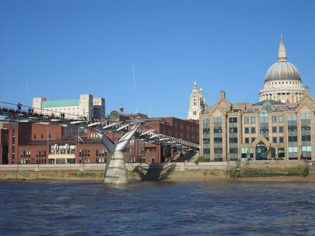 Обои картинки фото millenium, bridge, uk, города, лондон, великобритания