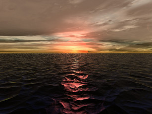 Картинка 3д графика sea undersea море закат