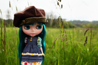 Картинка разное игрушки кукла платье шапка трава