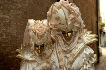 обоя разное, маски, карнавальные, костюмы, карнавал, белый, пара, венеция