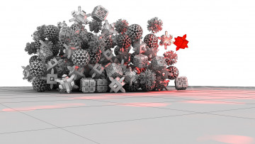 Картинка 3д графика modeling моделирование кубики шары
