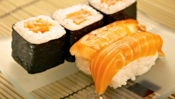 Картинка еда рыба морепродукты суши роллы обои