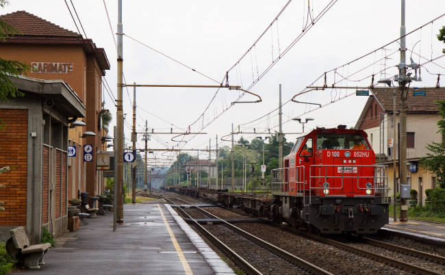 Обои картинки фото техника, локомотивы, платформа, поезд, станция