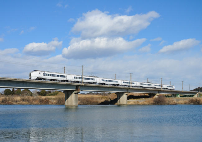 Обои картинки фото техника, поезда, мост, река