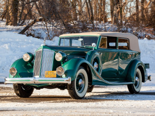 Картинка автомобили packard convertible eight зеленый 1936 1402-963 sedan