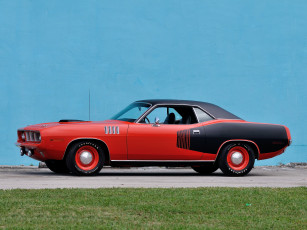 обоя автомобили, plymouth, красный, 1971, cuda, hemi