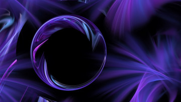 Картинка 3д+графика abstract+ абстракции шар сфера линии фиолетовый