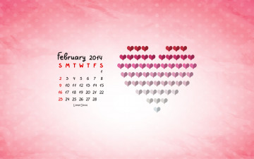 Картинка календари рисованные +векторная+графика сердечки
