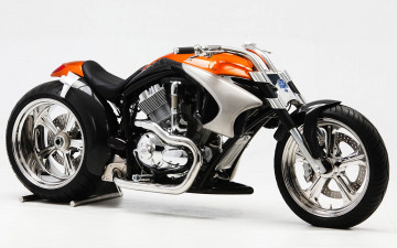 Картинка мотоциклы customs колеса белый оранжевый