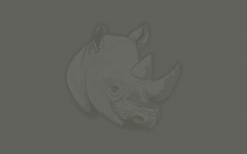 Картинка рисованные животные +носороги носорог