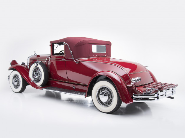 Обои картинки фото автомобили, классика, красный, 1930, coupe, convertible, model, a, pierce-arrow