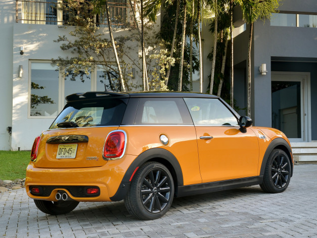 Обои картинки фото автомобили, mini, f56, us-spec, cooper, s, 2014, желтый