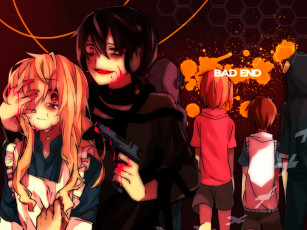 обоя аниме, kagerou project, арт, парень, девочка