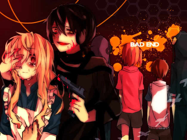 Обои картинки фото аниме, kagerou project, арт, парень, девочка