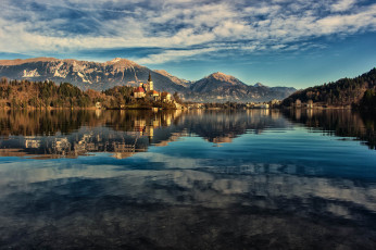 Картинка lake+bled +slovenia города -+пейзажи озеро