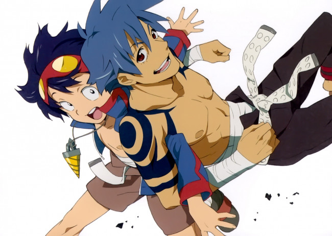 Обои картинки фото аниме, tengen toppa gurren-lagann, камина, симон