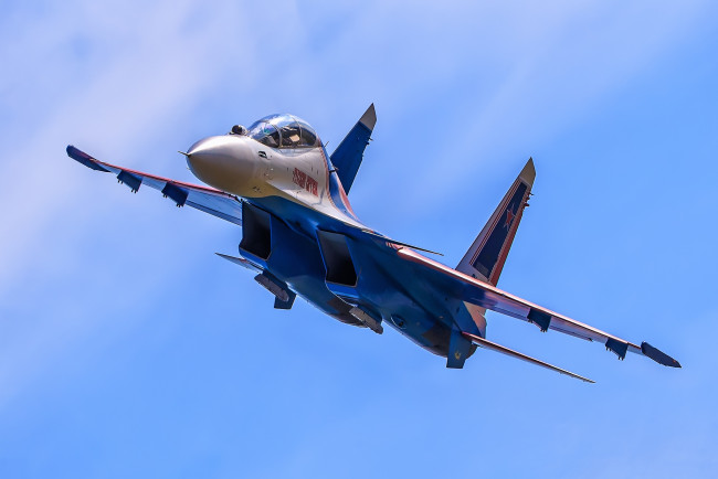 Обои картинки фото su-30sm, авиация, боевые самолёты, ввс, россия