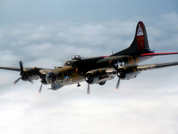 Обои картинки фото авиация, боевые, самолёты, boeing b-17 flying fortress
