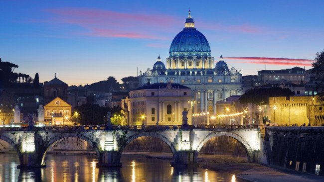 Обои картинки фото города, рим, ватикан, италия, дома, вечер