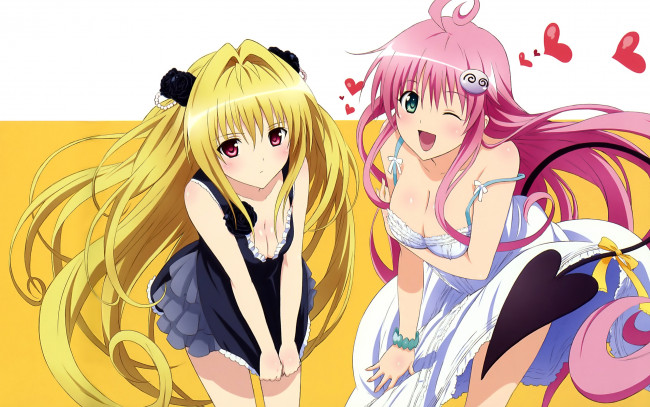 Обои картинки фото аниме, to, love, ru, девушки