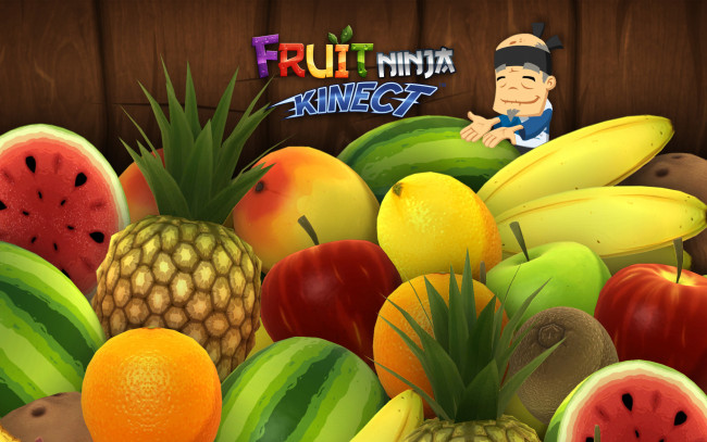 Обои картинки фото fruit, ninja, видео, игры, ~~~другое~~~, нинзя, старик, фрукты