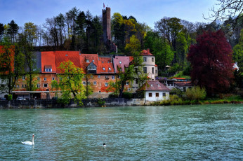 Картинка landsberg+германия города -+улицы +площади +набережные германия набережная река дома landsberg