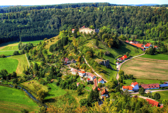 Обои картинки фото gundelfingen,   германия, города, - панорамы, городок, германия, дома, пейзаж