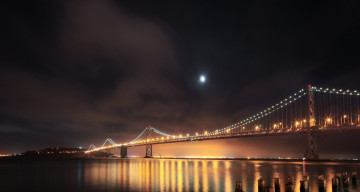 Картинка города -+мосты мост вечер огоньки