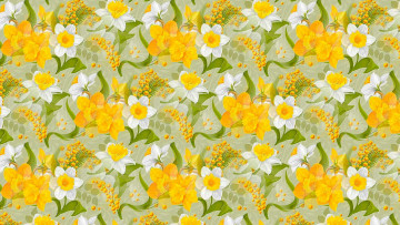 Картинка рисованное цветы праздник текстура весна мимоза 8 марта нарциссы