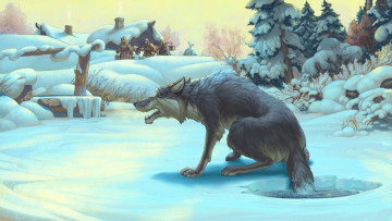 Картинка рисованное животные сказка лиса и волк