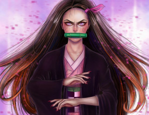 Картинка аниме demon+slayer +kimetsu+no+yaiba девушка кимоно свиток