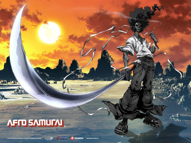 Обои картинки фото аниме, afro, samurai