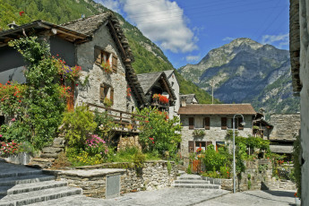 Картинка города здания дома швейцария тичино sonogno