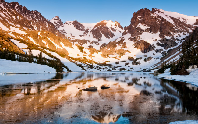 Обои картинки фото природа, горы, отражение, озеро
