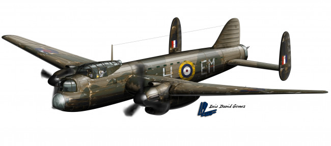 Обои картинки фото avro, 679, manchester, авиация, 3д, рисованые, graphic, исторический, бомбардировщик