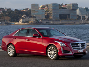 Картинка автомобили cadillac красный 2014 eu-spec cts