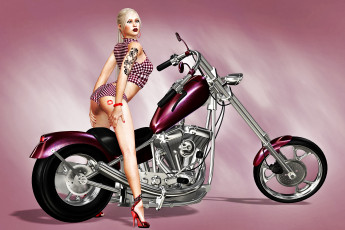 Картинка мотоциклы 3d мотоцикл девушка