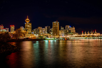 Картинка vancouver города ванкувер+ канада ночь огни