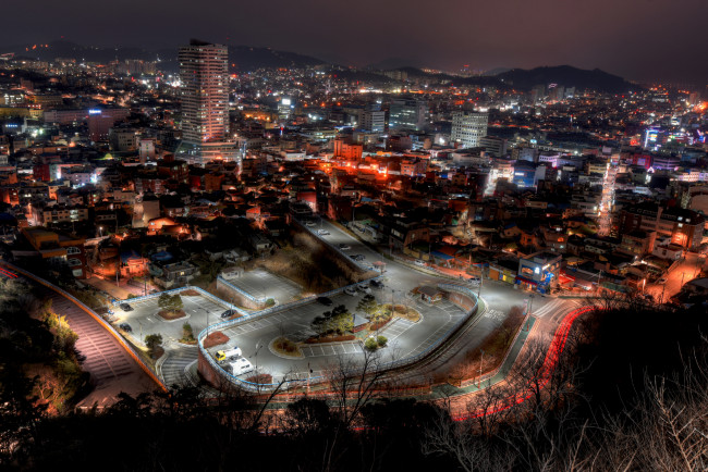 Обои картинки фото mokpo, города, - огни ночного города, ночь, огни, панорама