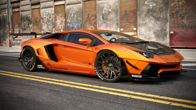 Обои картинки фото автомобили, 3д, lamborghini, aventador