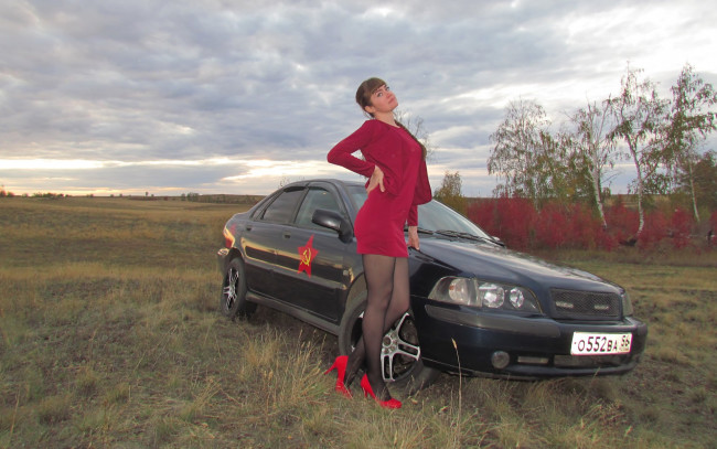 Обои картинки фото автомобили, -авто с девушками, volvo, s40, i