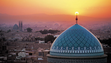 обоя города, - мечети,  медресе, вид, сверху, купол, мечети, иран, город, музей, исфахан