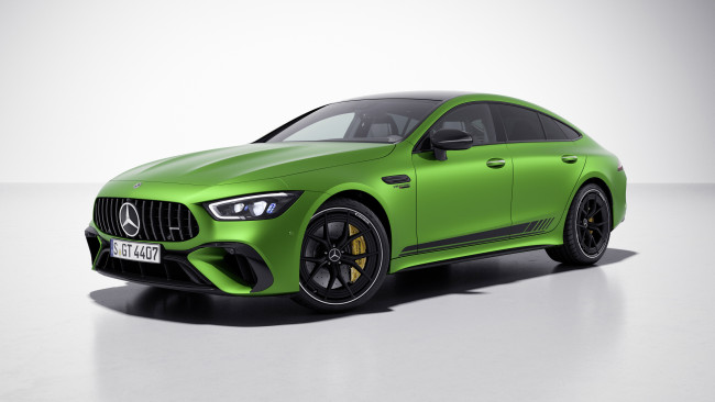 Обои картинки фото автомобили, mercedes-benz, mercedes, amg, gt63, se, performance, 4, door, coupe, edition, 2022, зеленый, мерседес